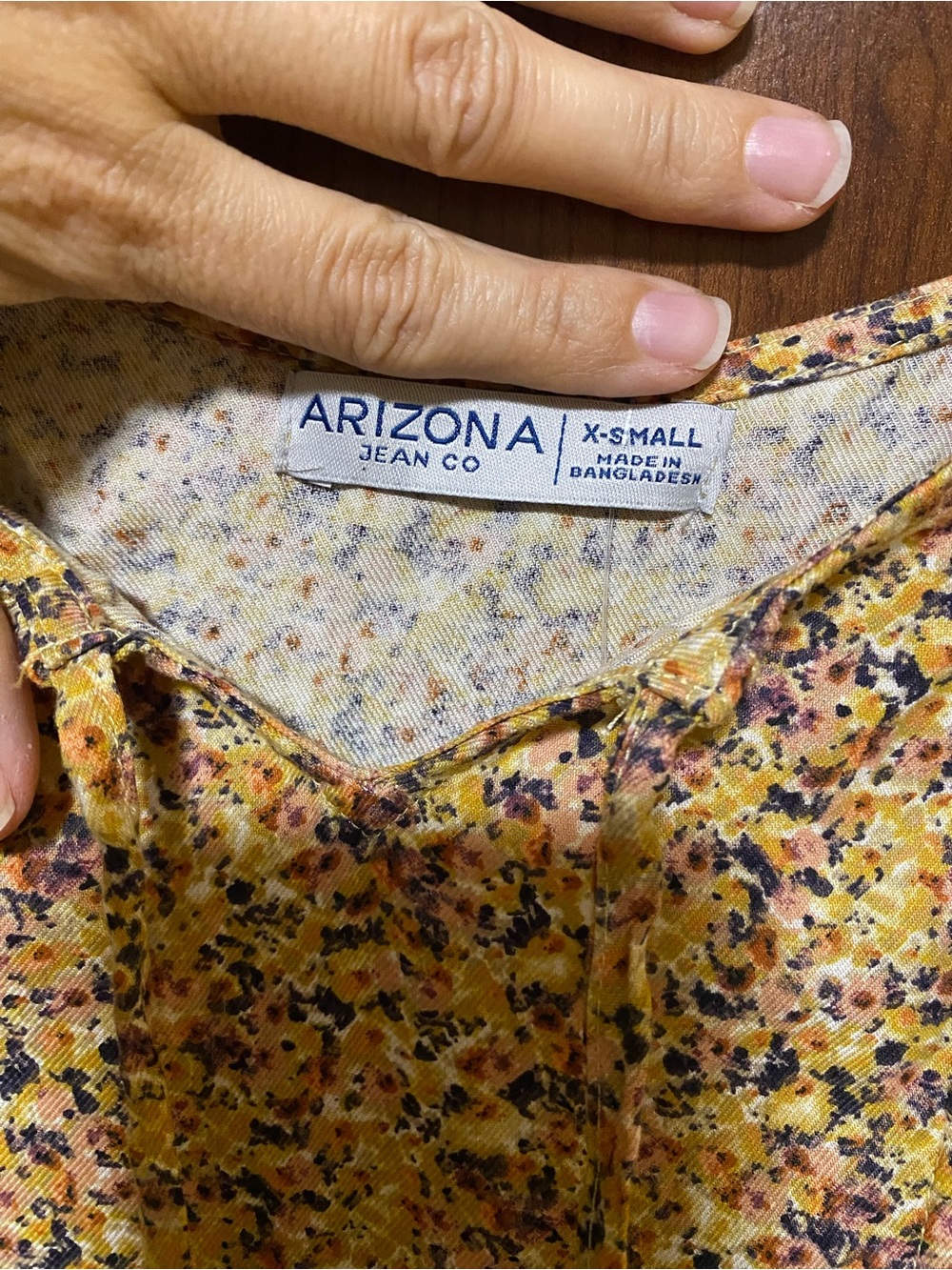 Arizona Jean Company Yellow Floral Midi Dress with Smocked Bodice XS - Picture 8 of 8